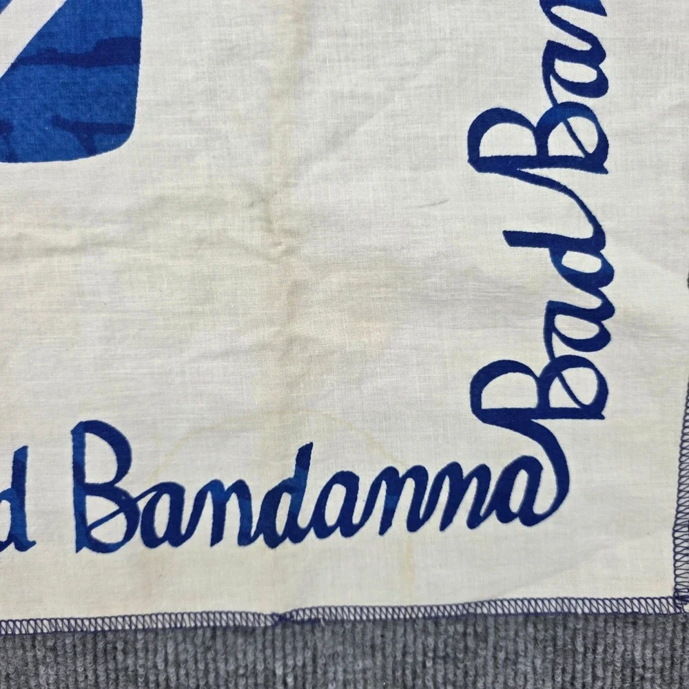 Vintage 1979 Bad Bandanna Football Stars Blue White Scarf 21x21 Melanie M.B. Ent